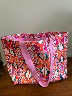 Vera Bradley Pink Multi Fish-Print Tote